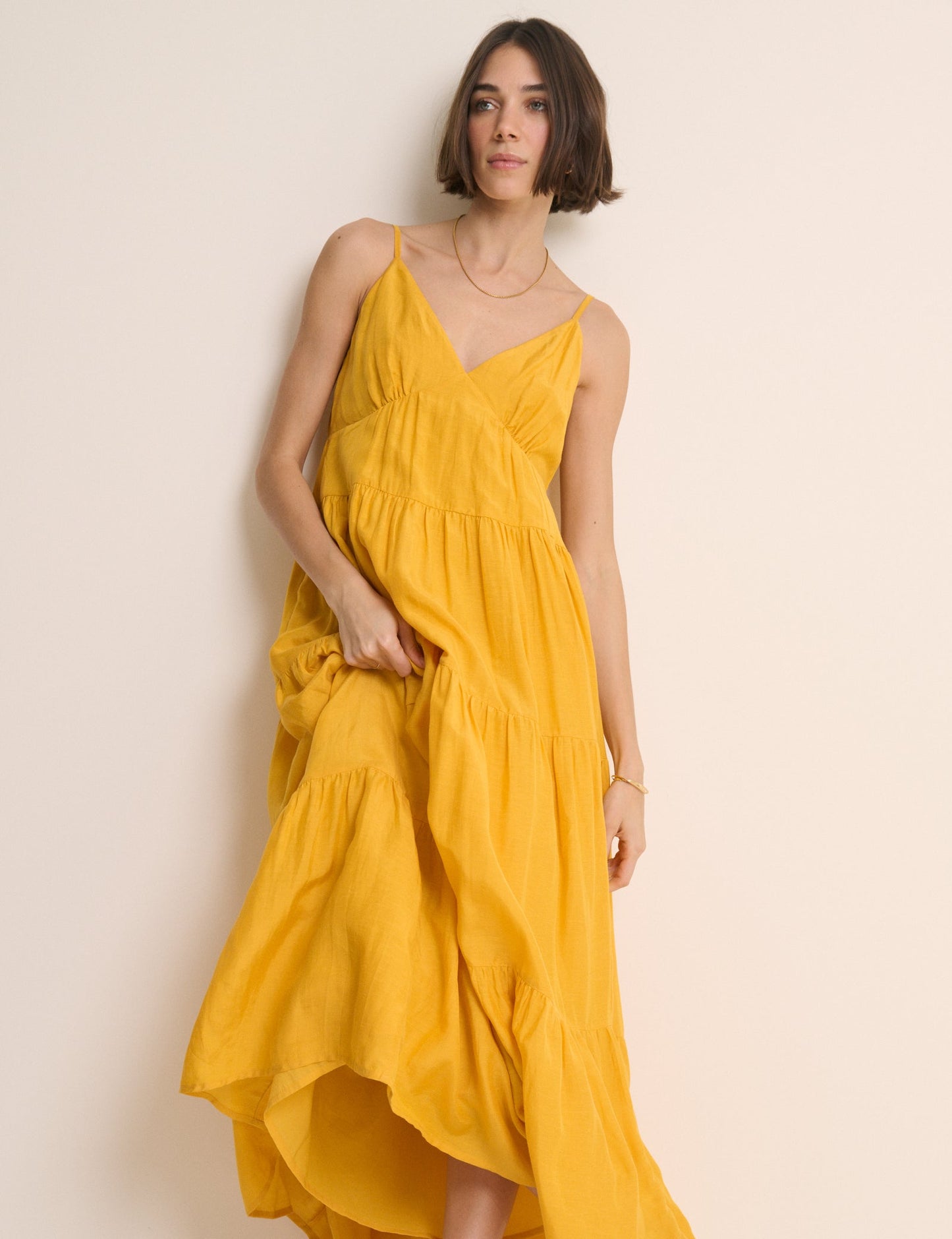 Yellow Tiered Thea Maxi Dress