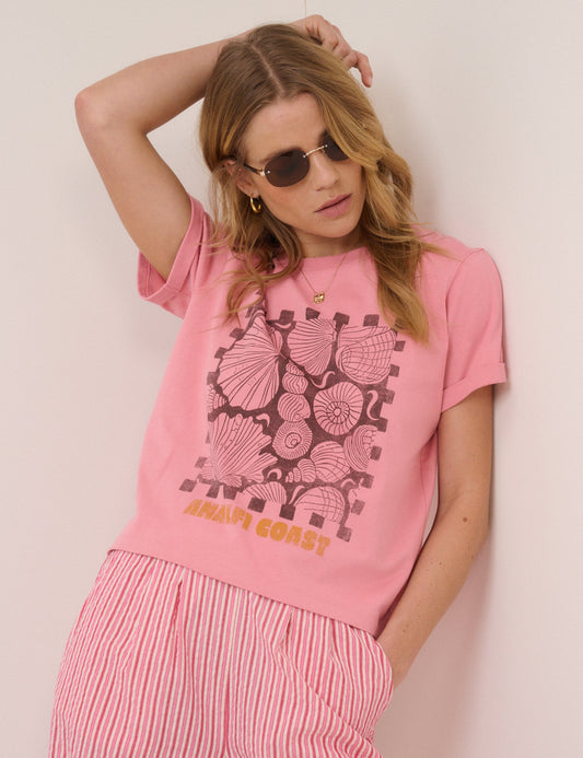 Pink Seashell Graphic T-Shirt