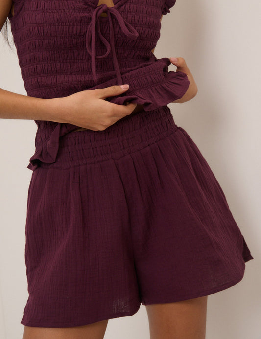 Mulberry purple coloured shorts.
