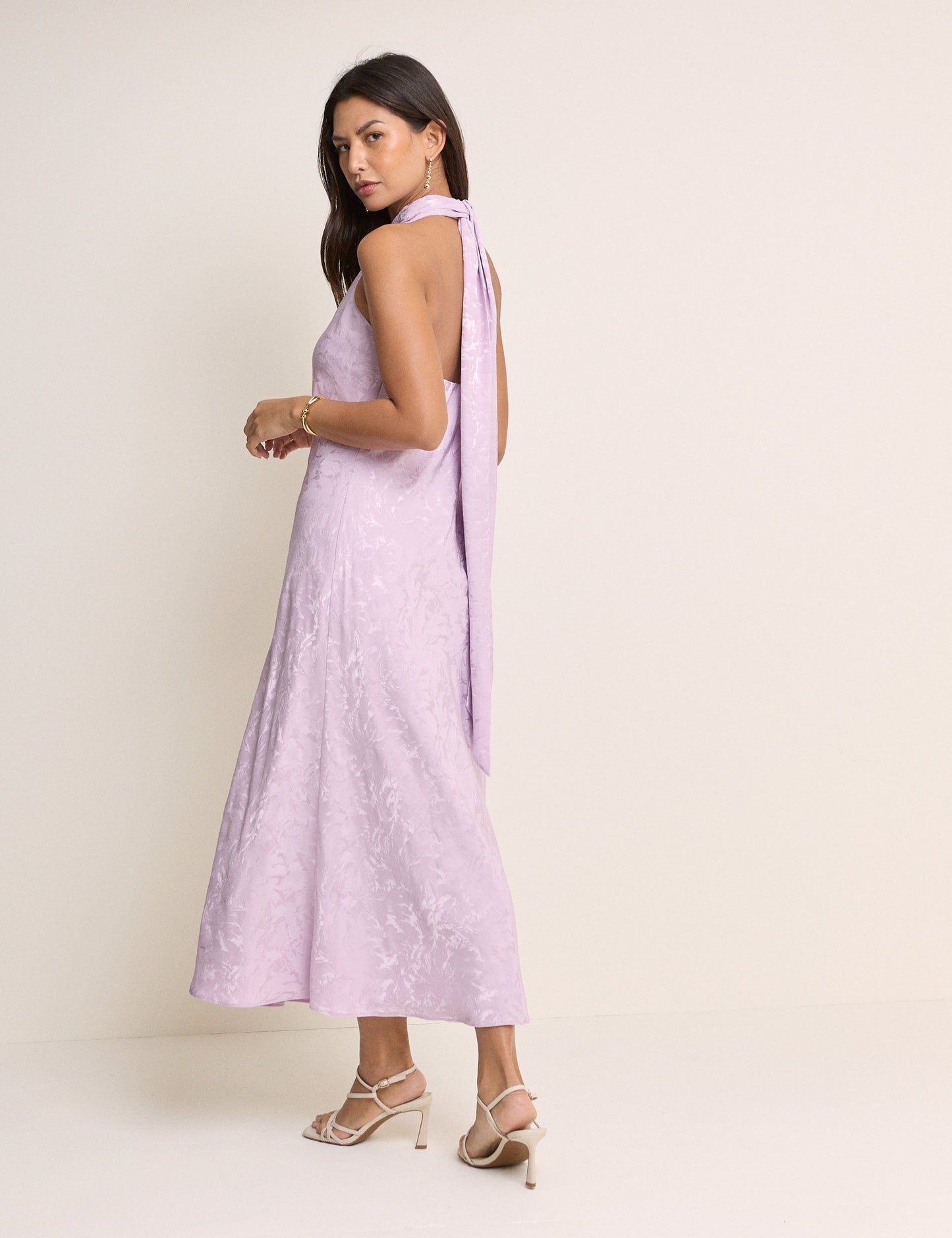 Lilac Floral Jacquard Fifi Maxi Dress