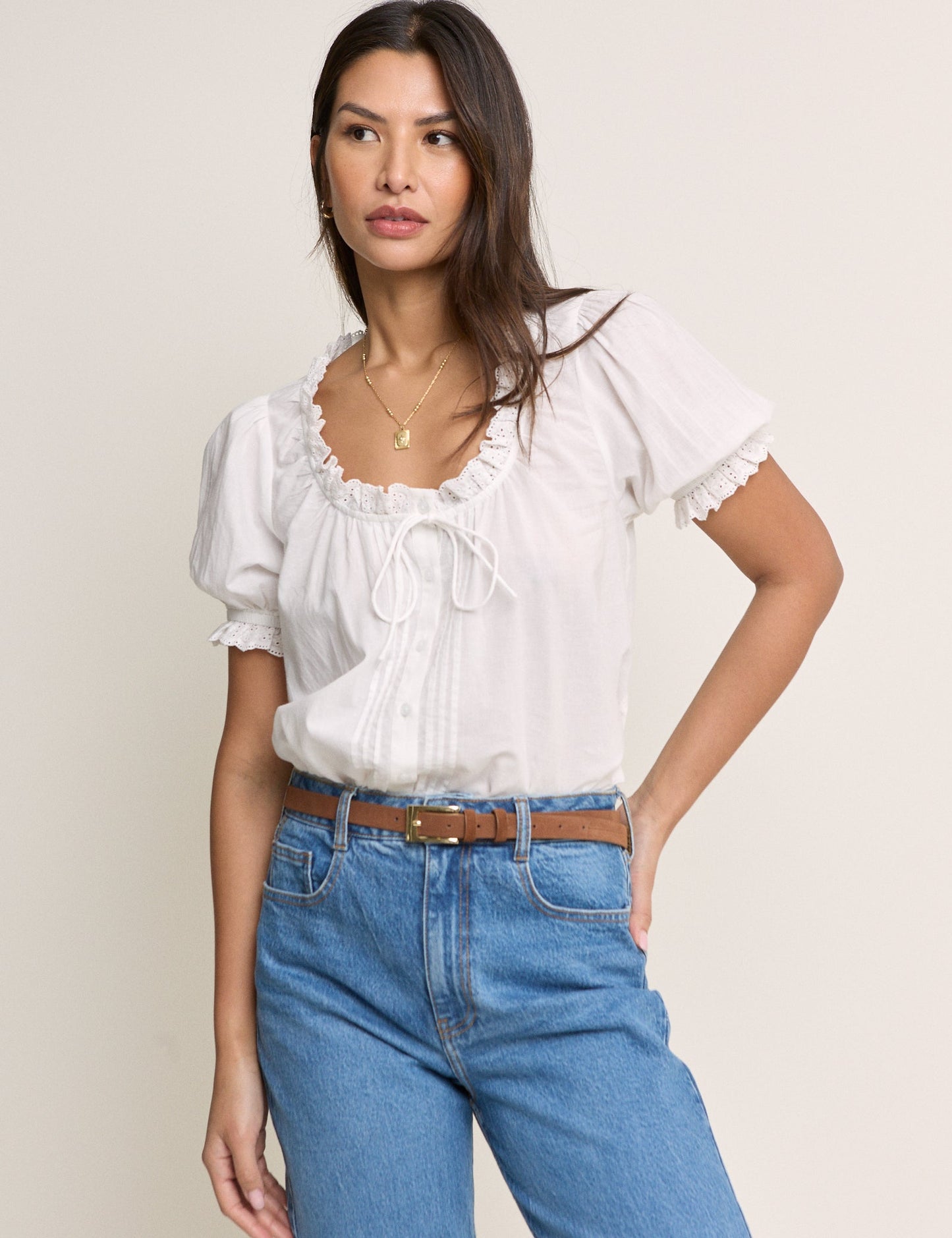White Puff Sleeve Lumi Blouse