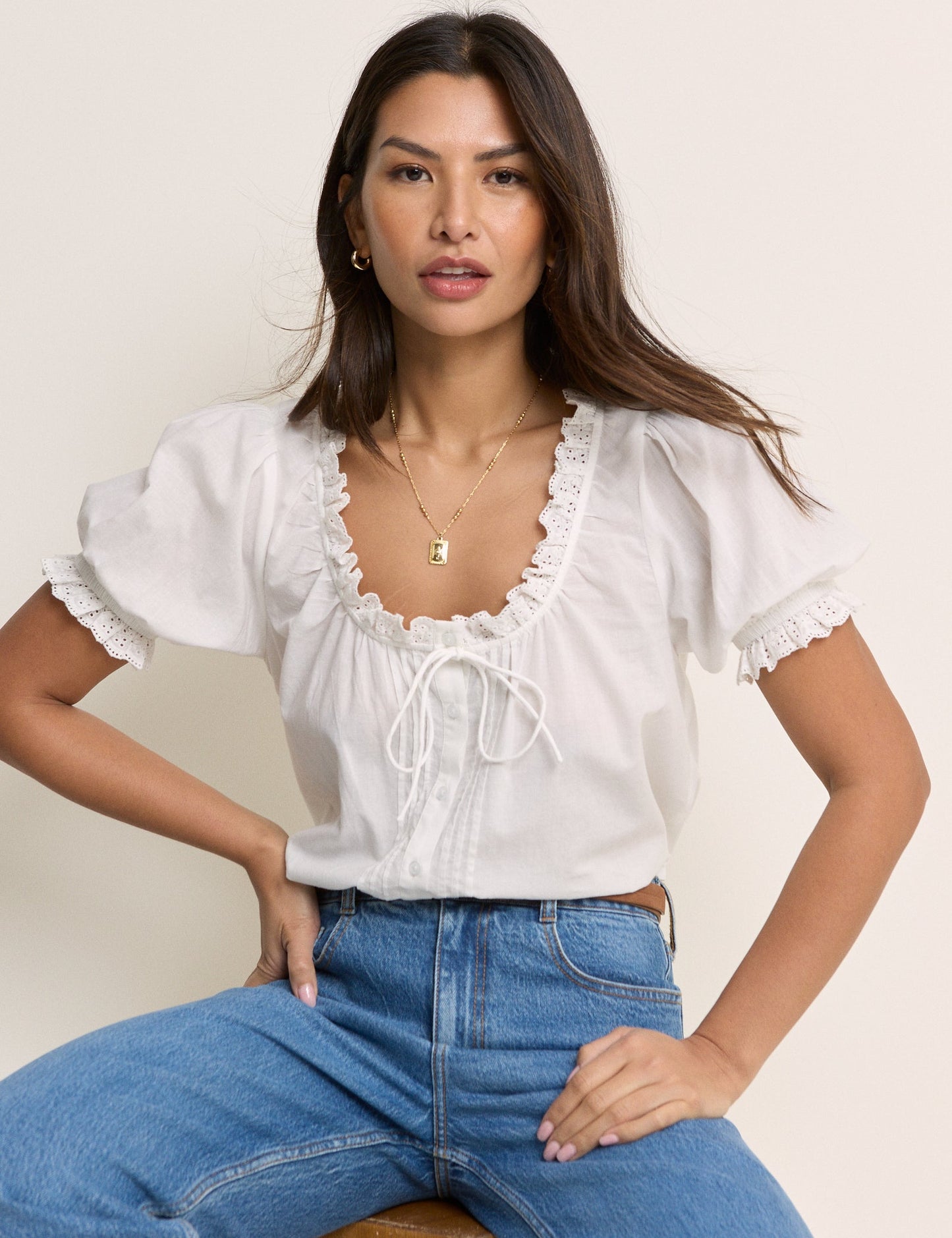 White Puff Sleeve Lumi Blouse