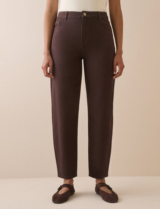 Brown Putney Barrel Leg Jeans
