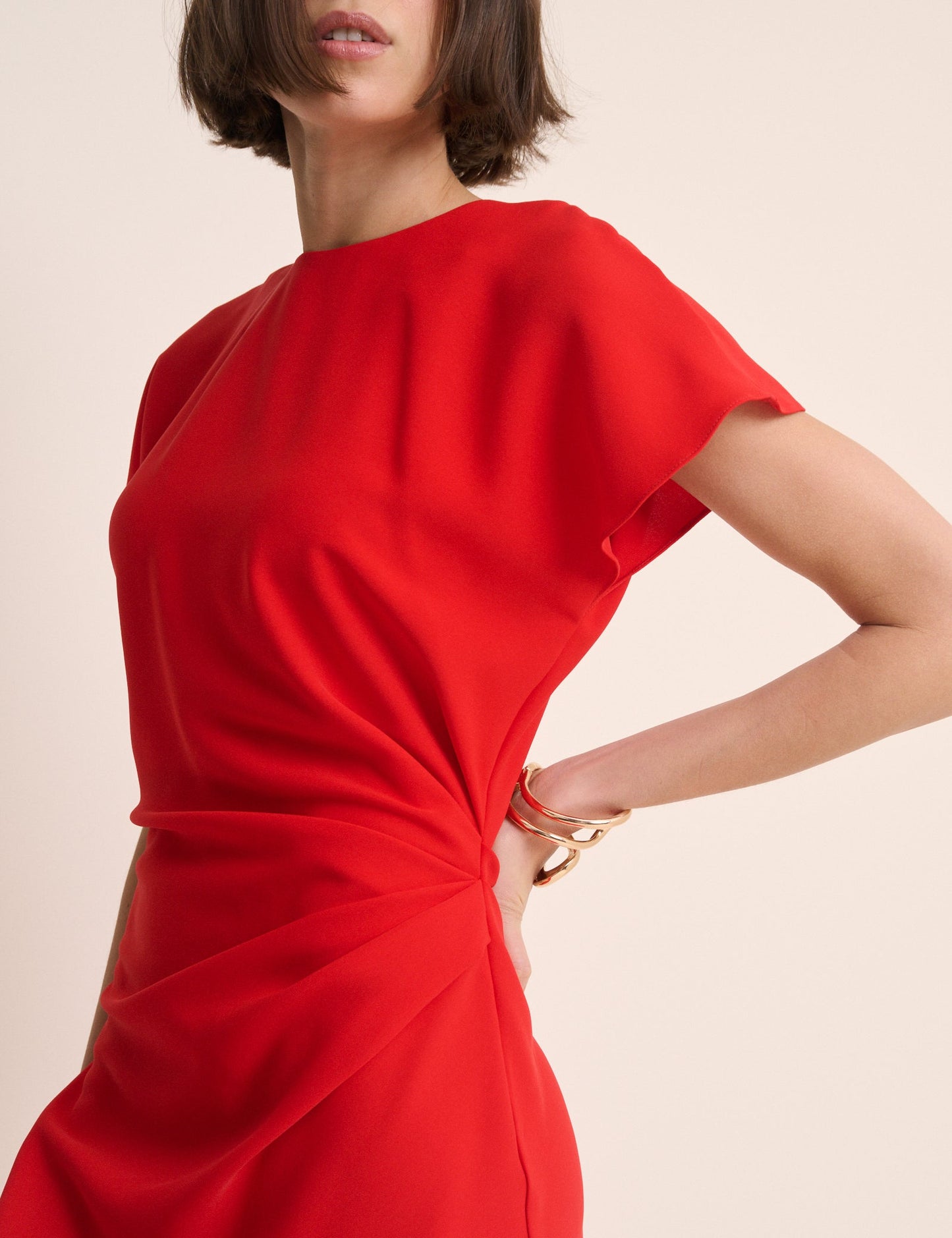 Red Asymmetric Naz Maxi Dress