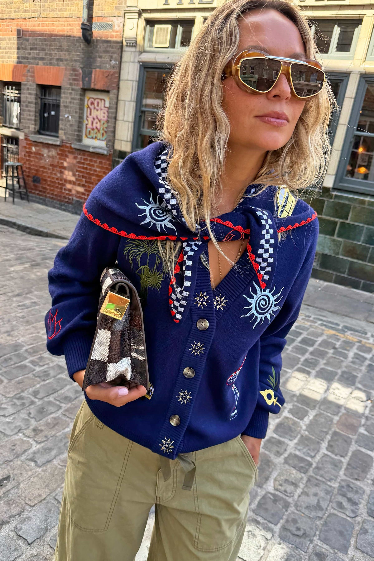 Navy Icons Cardigan