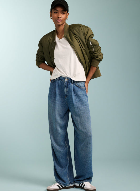 Baukjen Wide Leg Slouch Jeans with Tencel™ Mid Wash Indigo