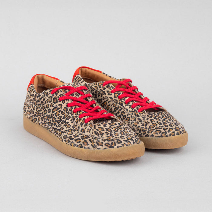 Leopard trainer with red laces