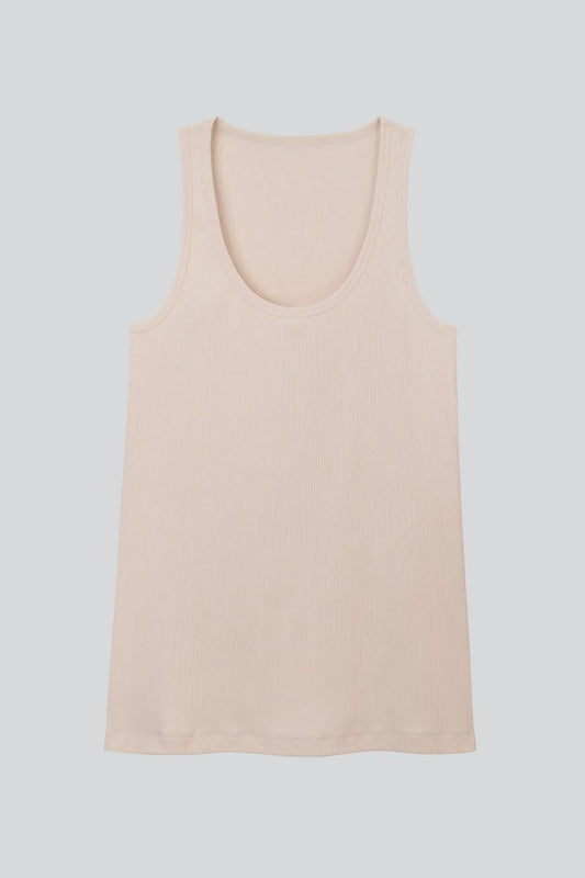 Organic Cotton Scoop Neck Tank Top Cream