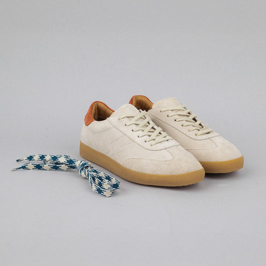 Ecru coloured suede trainer