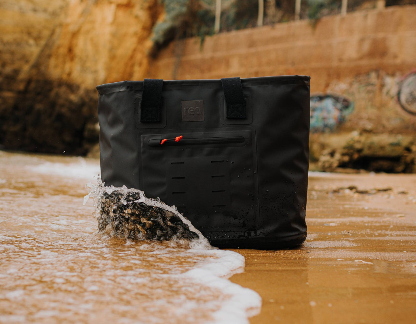 Black waterproof 33l tote bag.