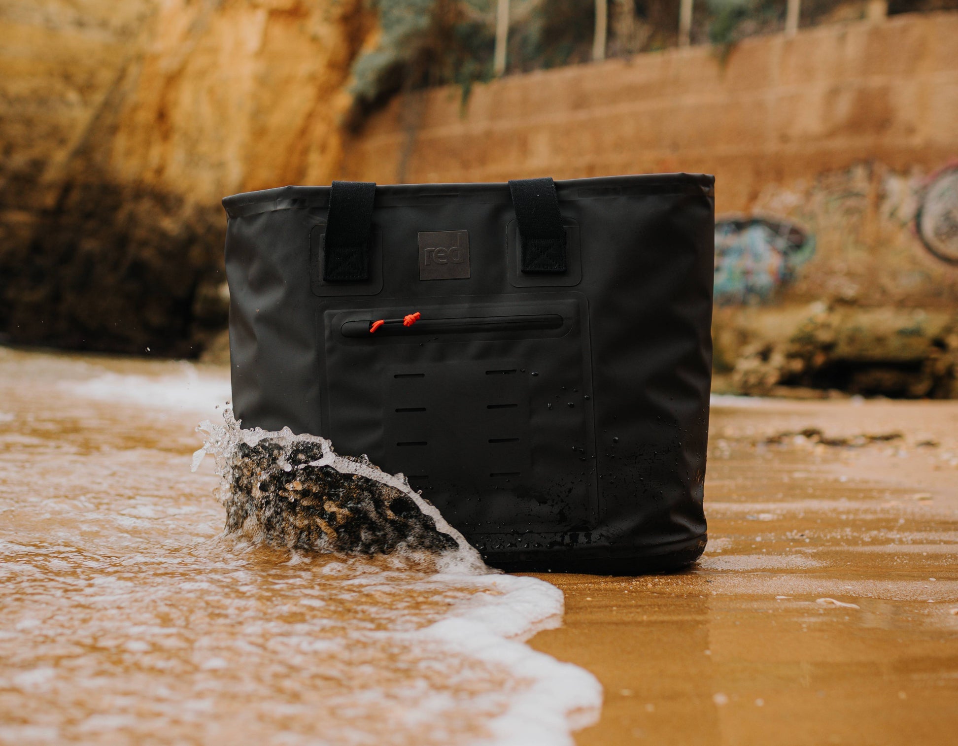 Black waterproof 33l tote bag.