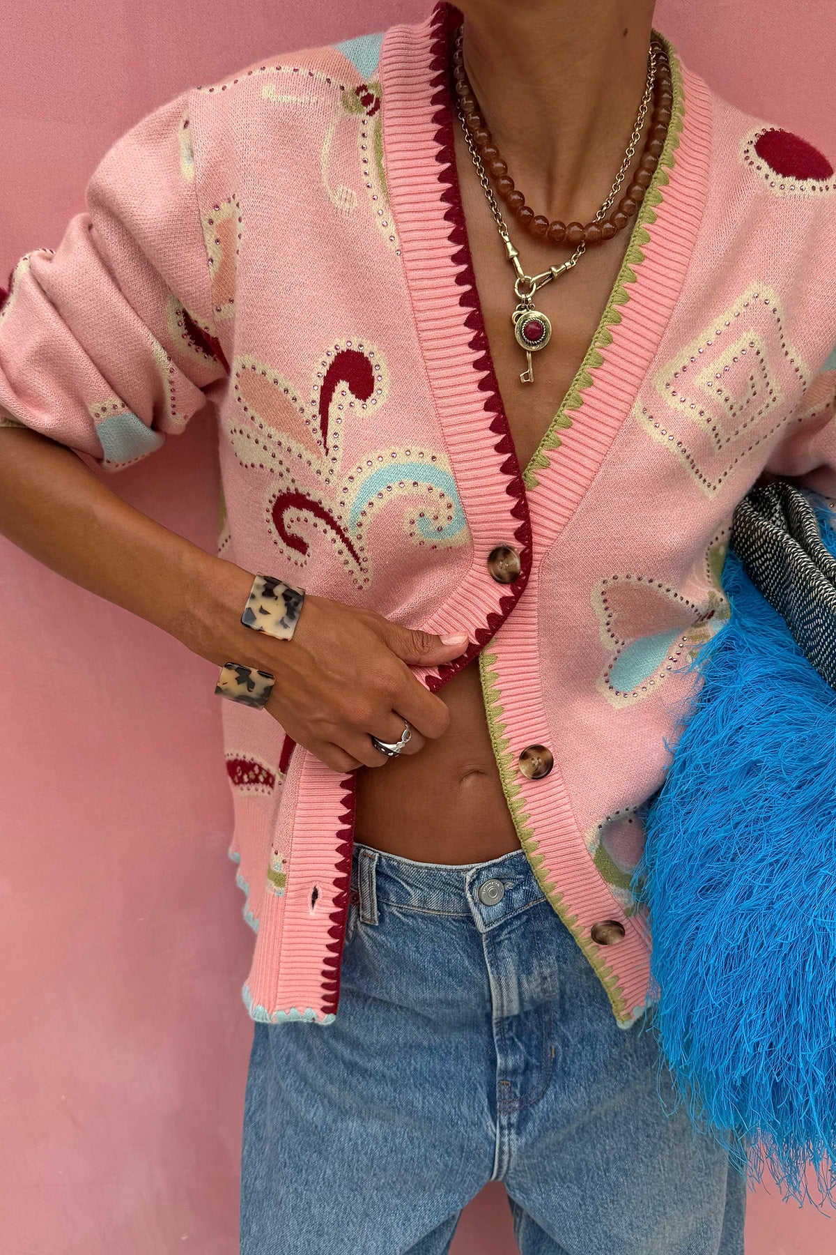 Pink Astra Hannah Cardigan