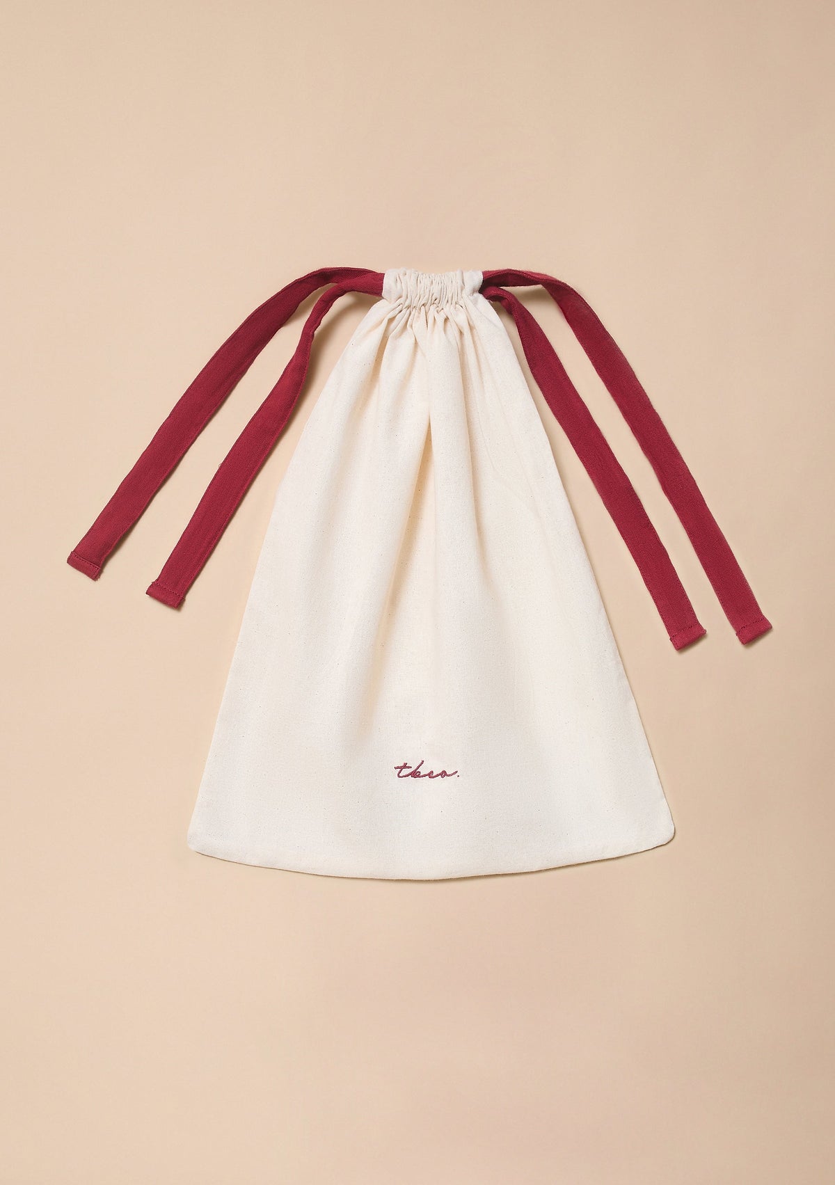 Cotton Robe - Deep Red Ruffle