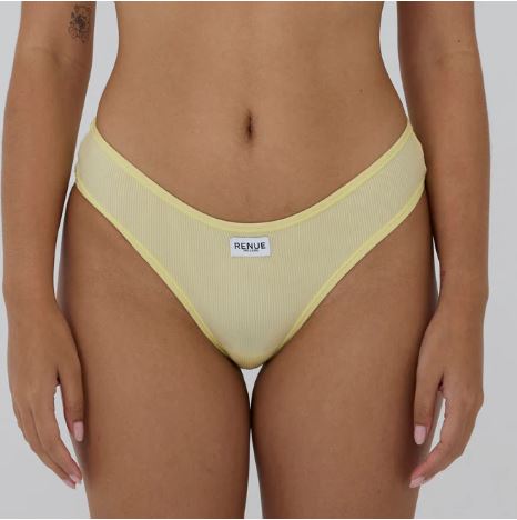 RENUE Ribbed Brazilian Brief - Lemon
