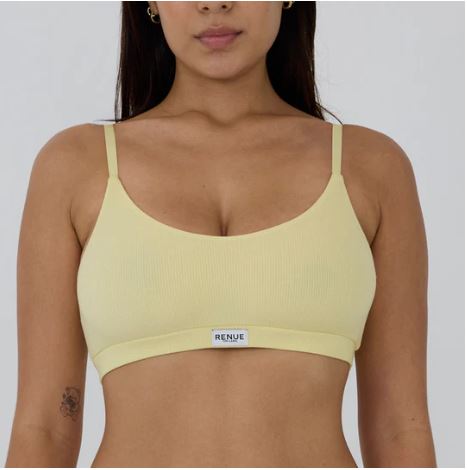 RENUE Ribbed Crop Top Bralette - Lemon