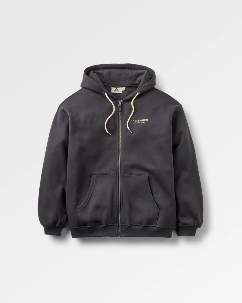 Faded black zip up hoodie.