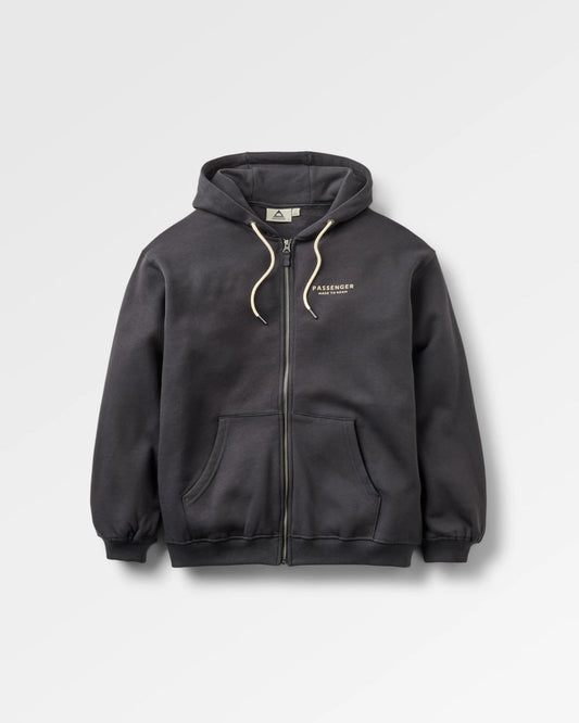 Faded black zip up hoodie.
