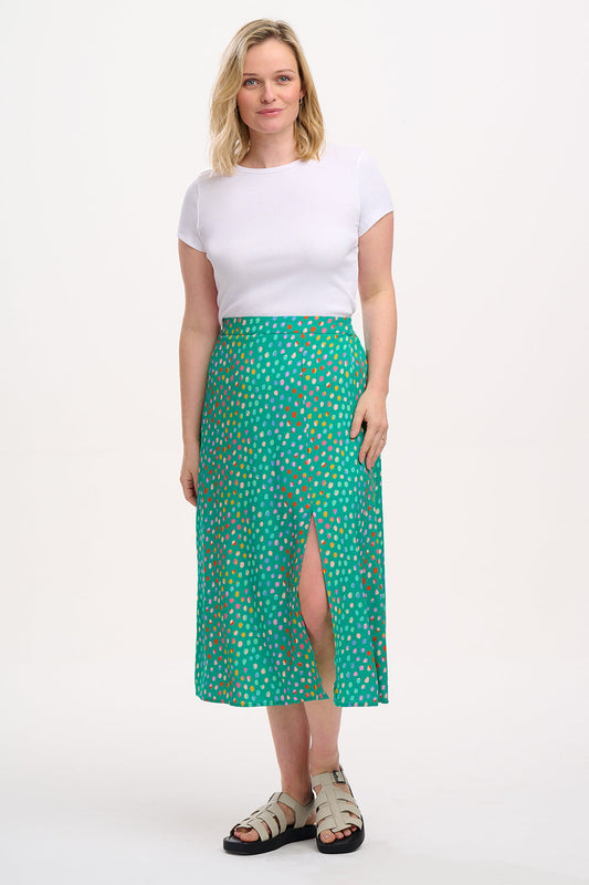 Rosalind Skirt - Green, Rainbow Pebbles