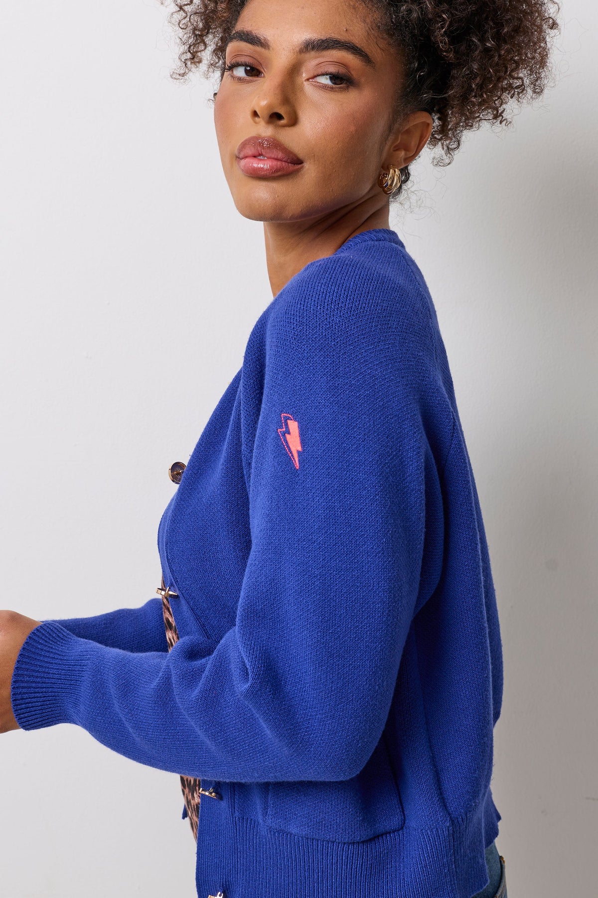 Cobalt Blue Knitted Bomber