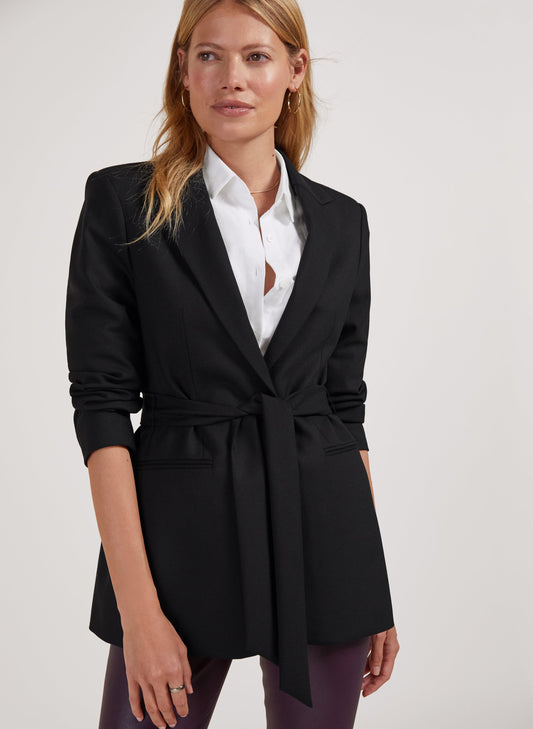 Amal Newlife & Wool Blend Blazer Caviar Black