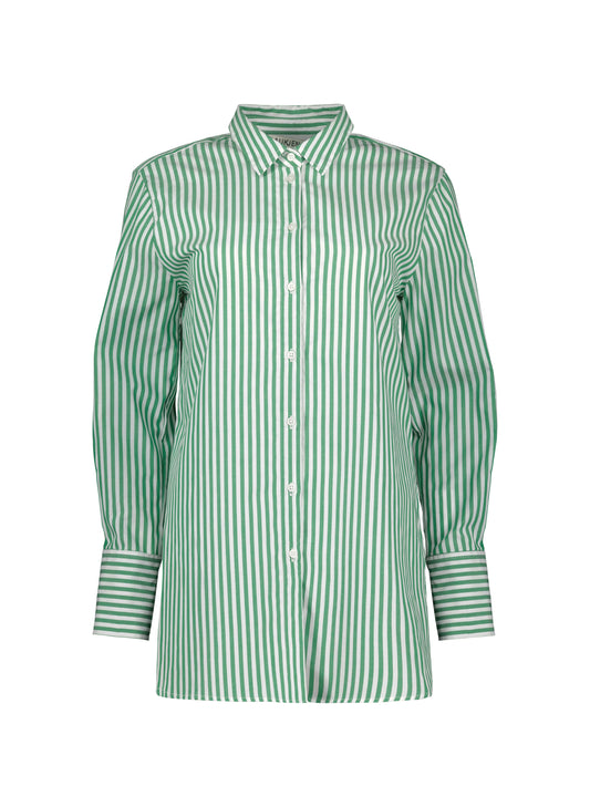 Rishma Organic Shirt Bright Emerald & Soft White