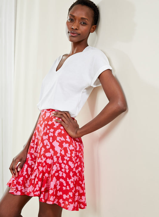 Pippa Skirt Red Silhouette Floral