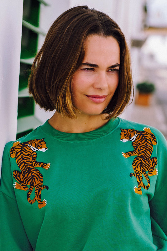 Noah Sweatshirt - Green, Climbing Tigers