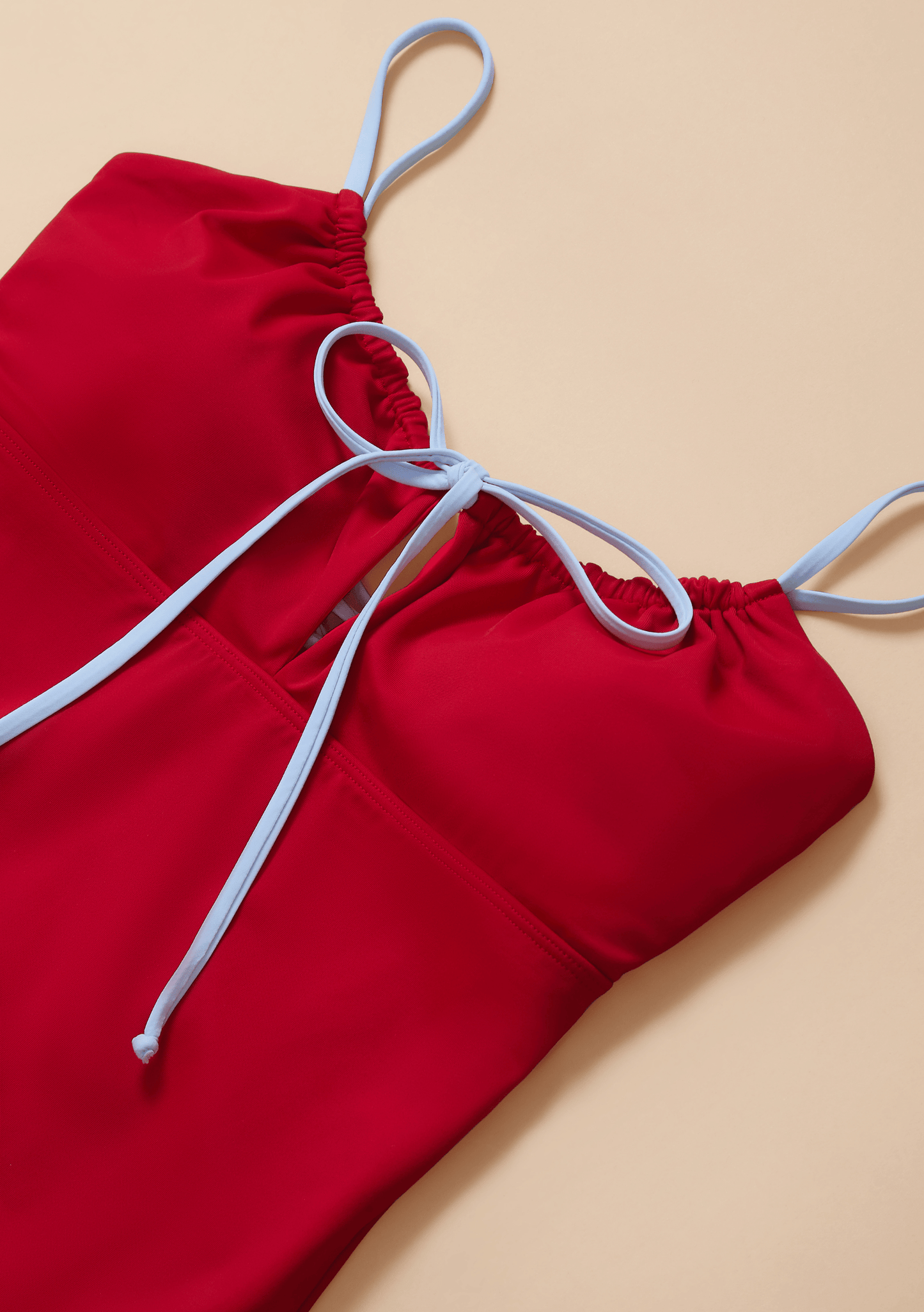 Gathered Swimsuit - Red & Blue