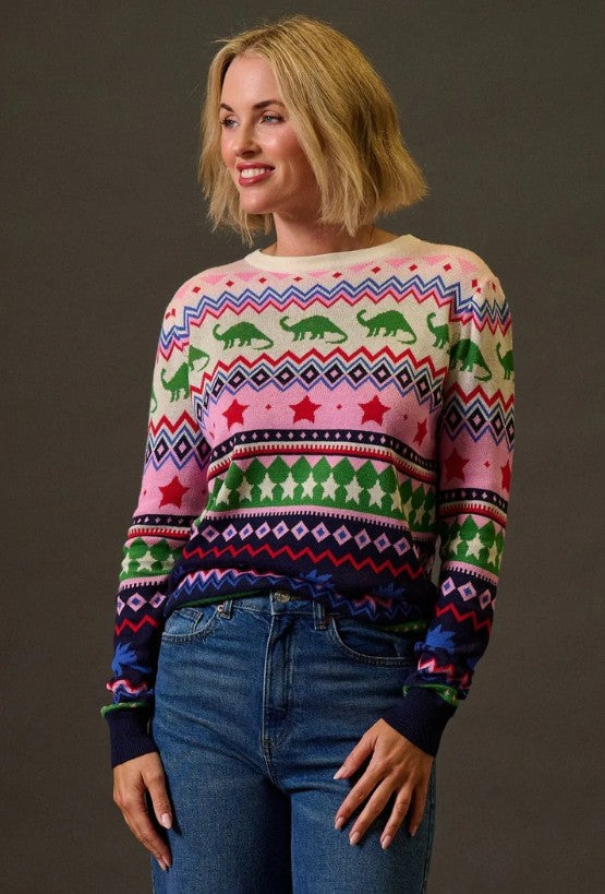 Rosie Jumper - Multi, Dinosaur Fairisle