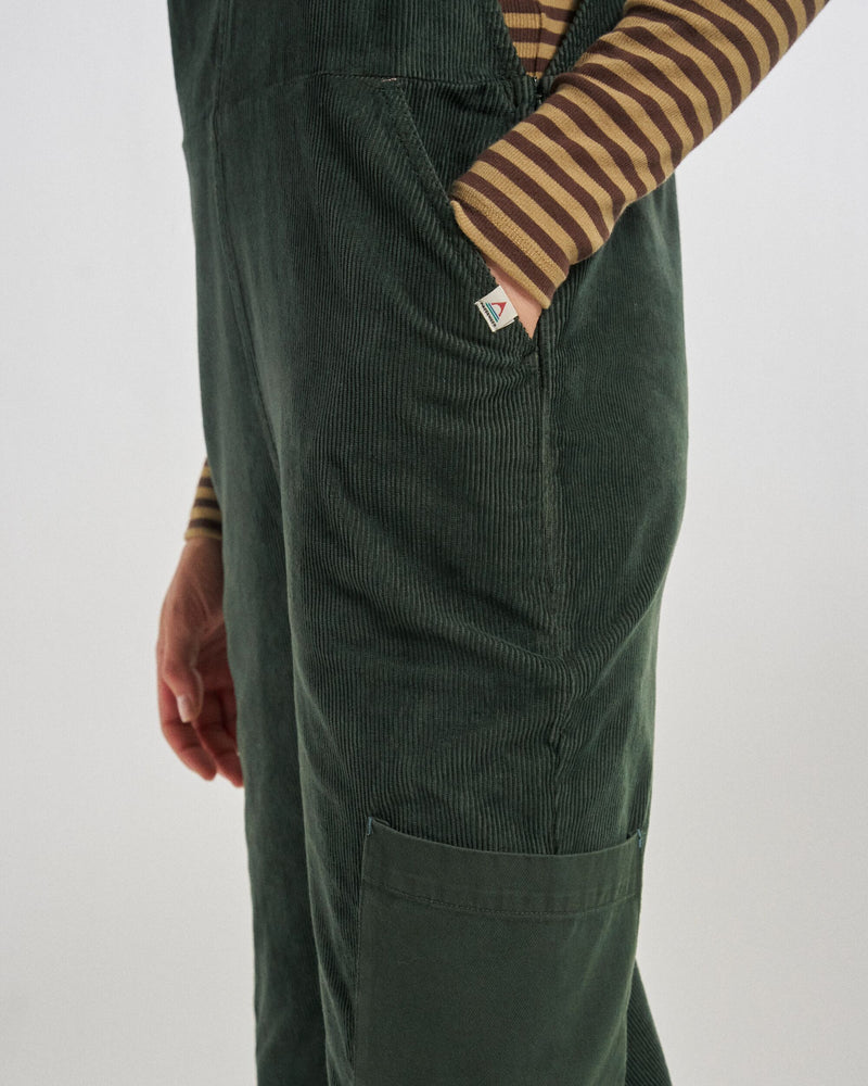 Refuel Cotton Cord Dungarees - Fir Tree