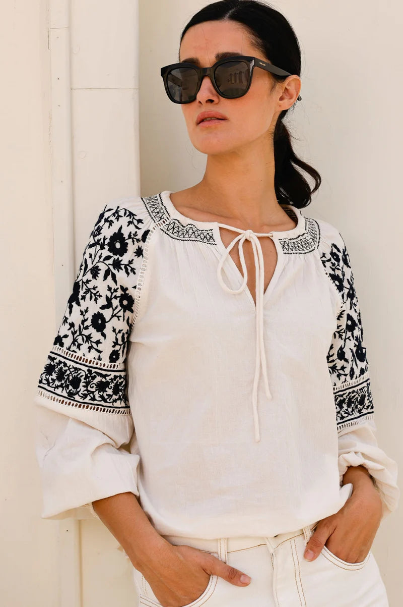 Ida Embroidered Cotton Top