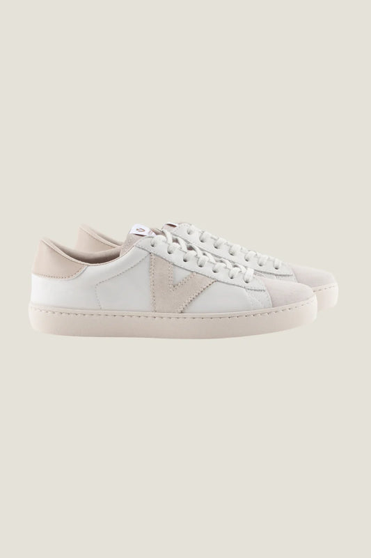 VICTORIA Berlin Low Top Trainer - White/Taupe