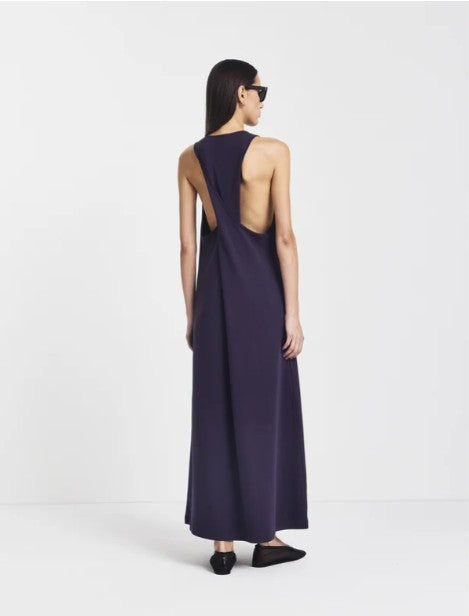 Aubergine purple organic cotton maxi dress.