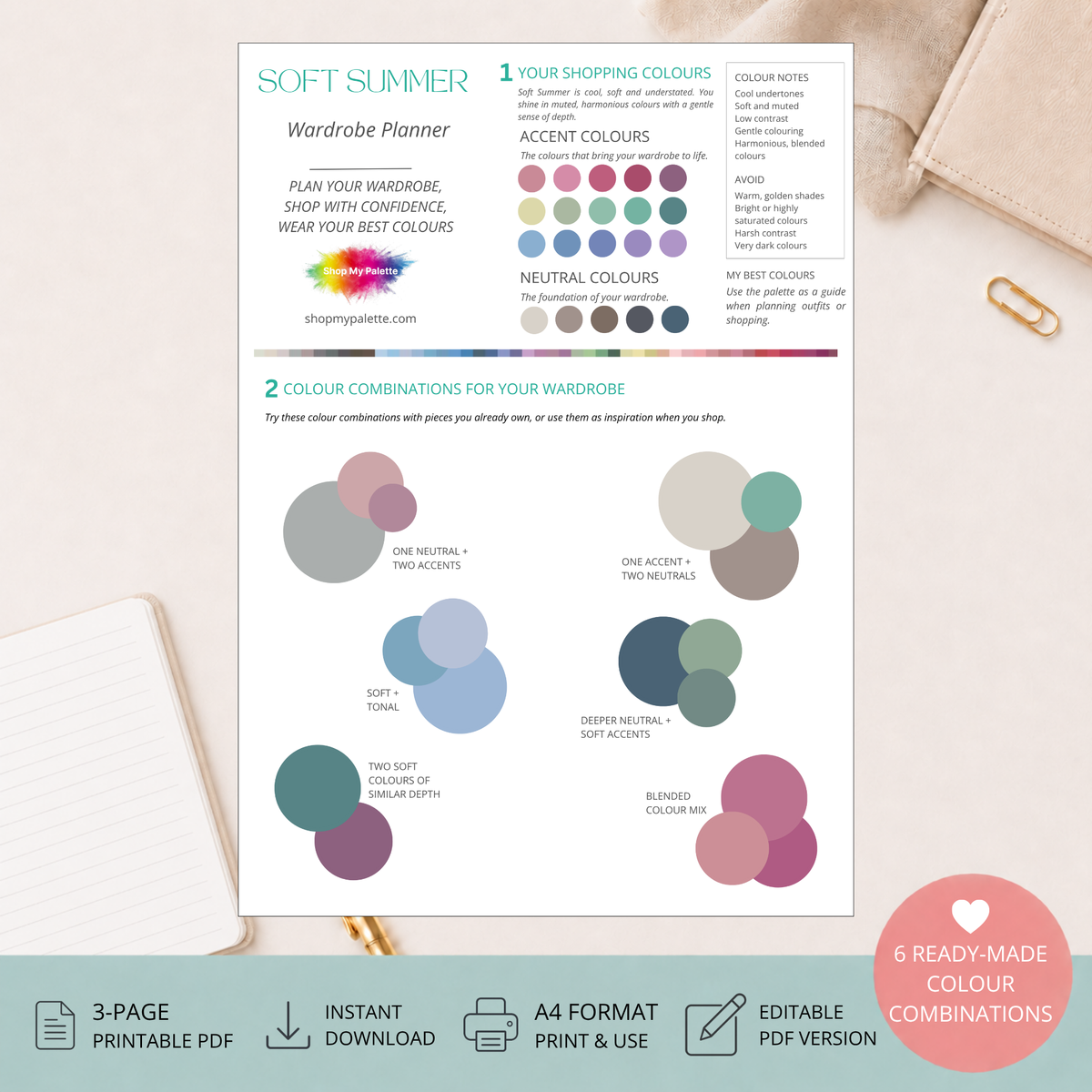 Soft Summer Mini Wardrobe Planner PDF