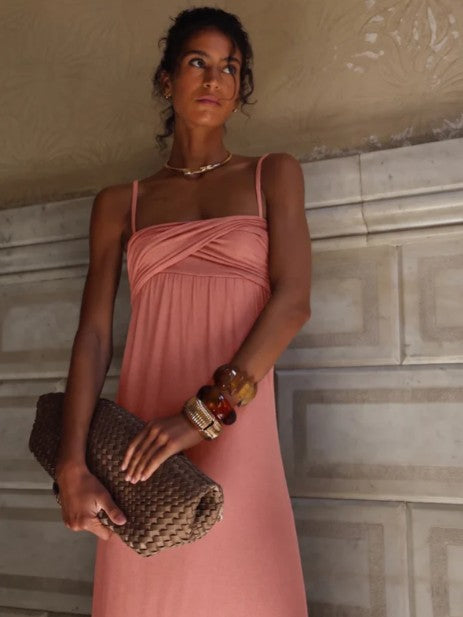 Dusky rose MicroModal maxi dress.