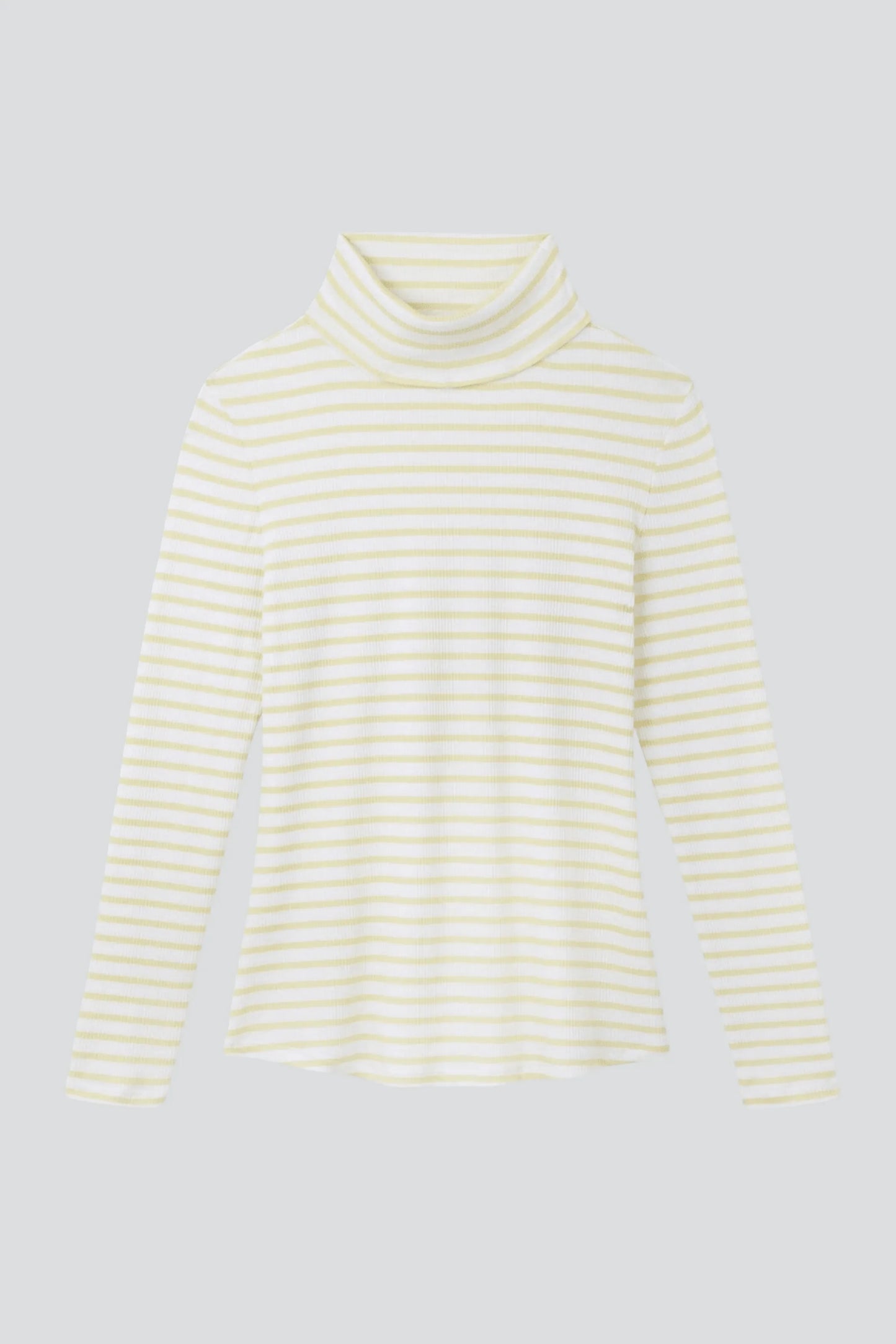 Striped Cotton Roll Neck Yellow