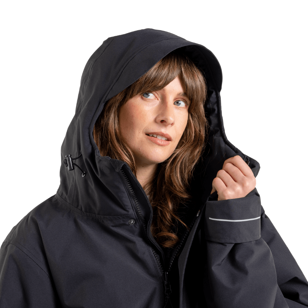 Women's EVO Slim Fit Waterproof Parka Jacket - Stealth Black