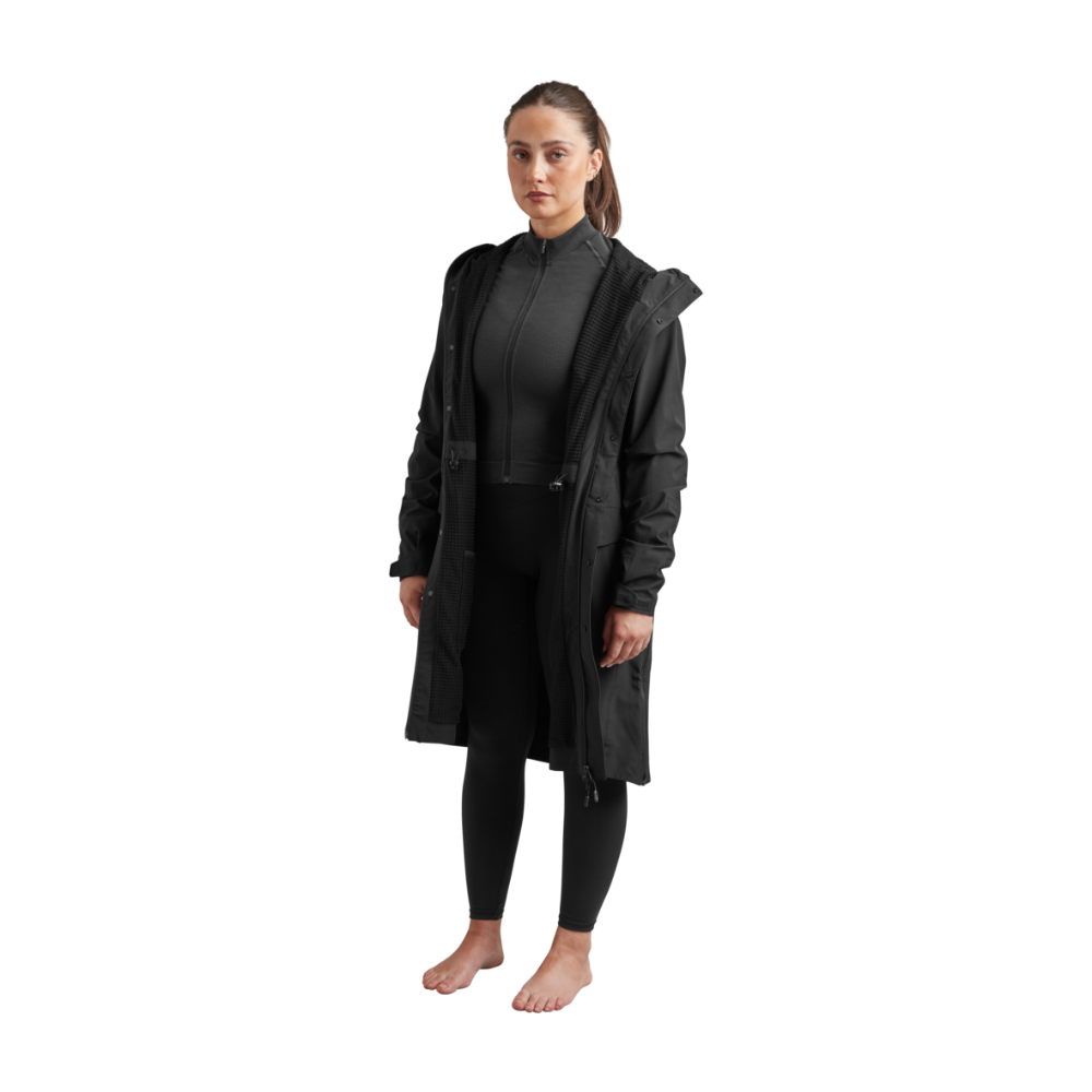 Women's Pursuit Waterproof Lightweight Changing Robe Jacket-Black