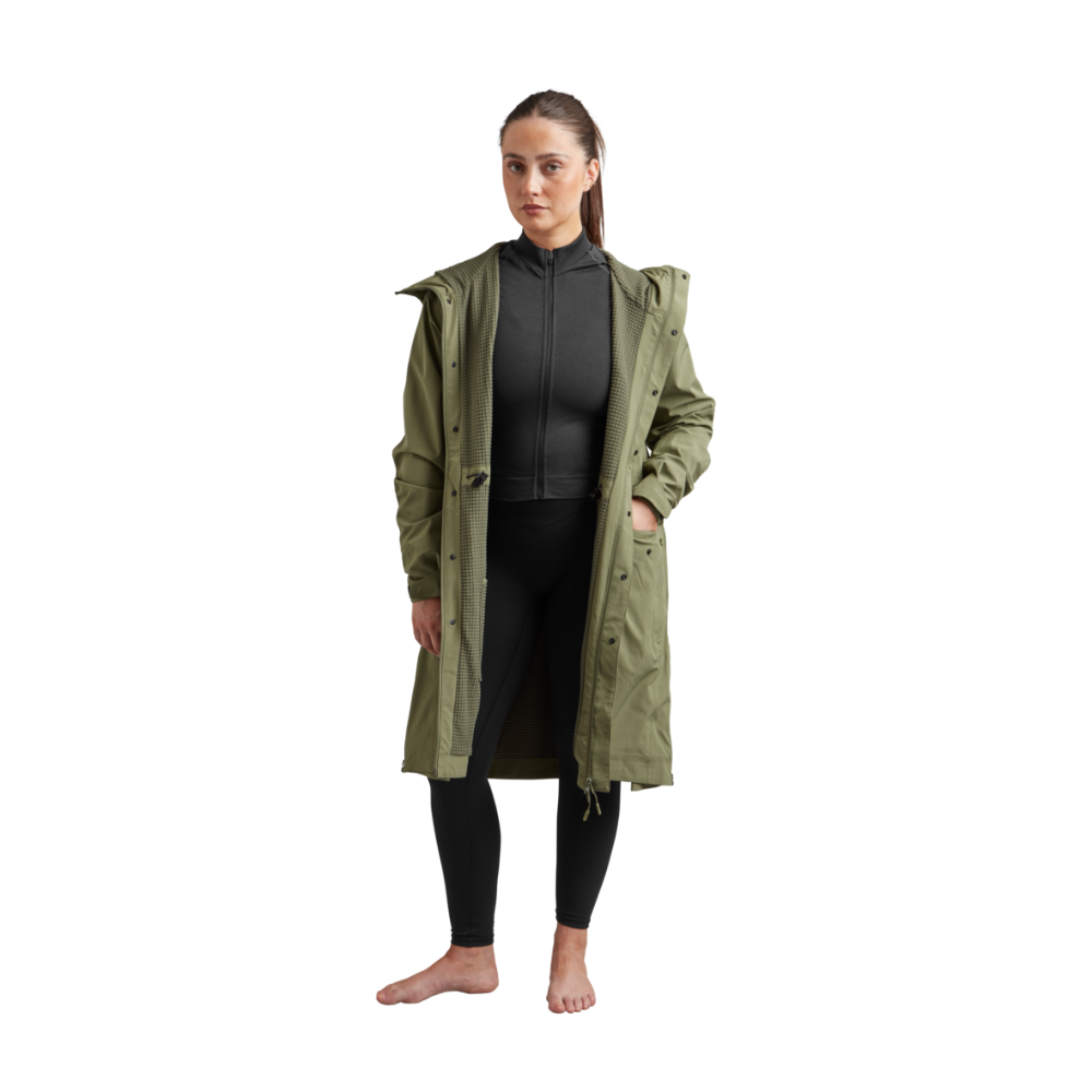 Olive green lightweight changing jacket.