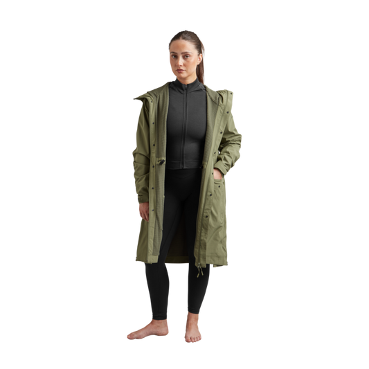 Olive green lightweight changing jacket.