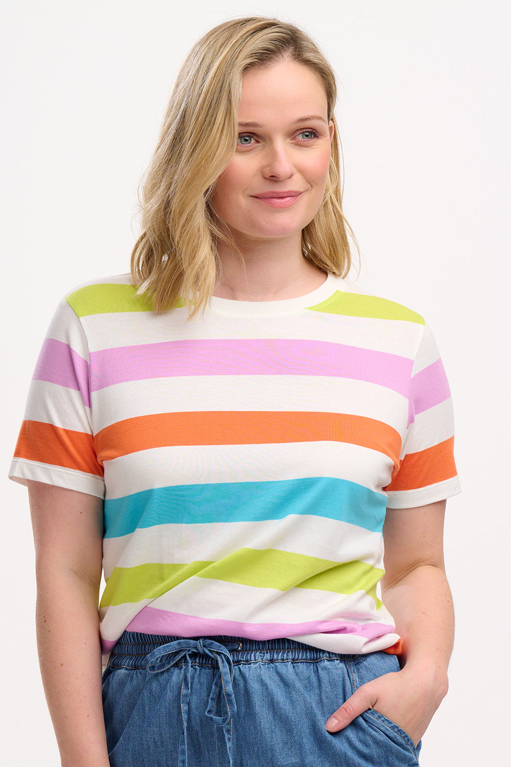 Maggie T-Shirt - Multi, Bold Stripes