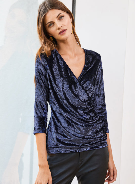 Verity Wrap Top French Navy