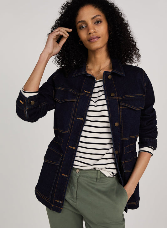 Drew Organic Utility Jacket Dark Denim
