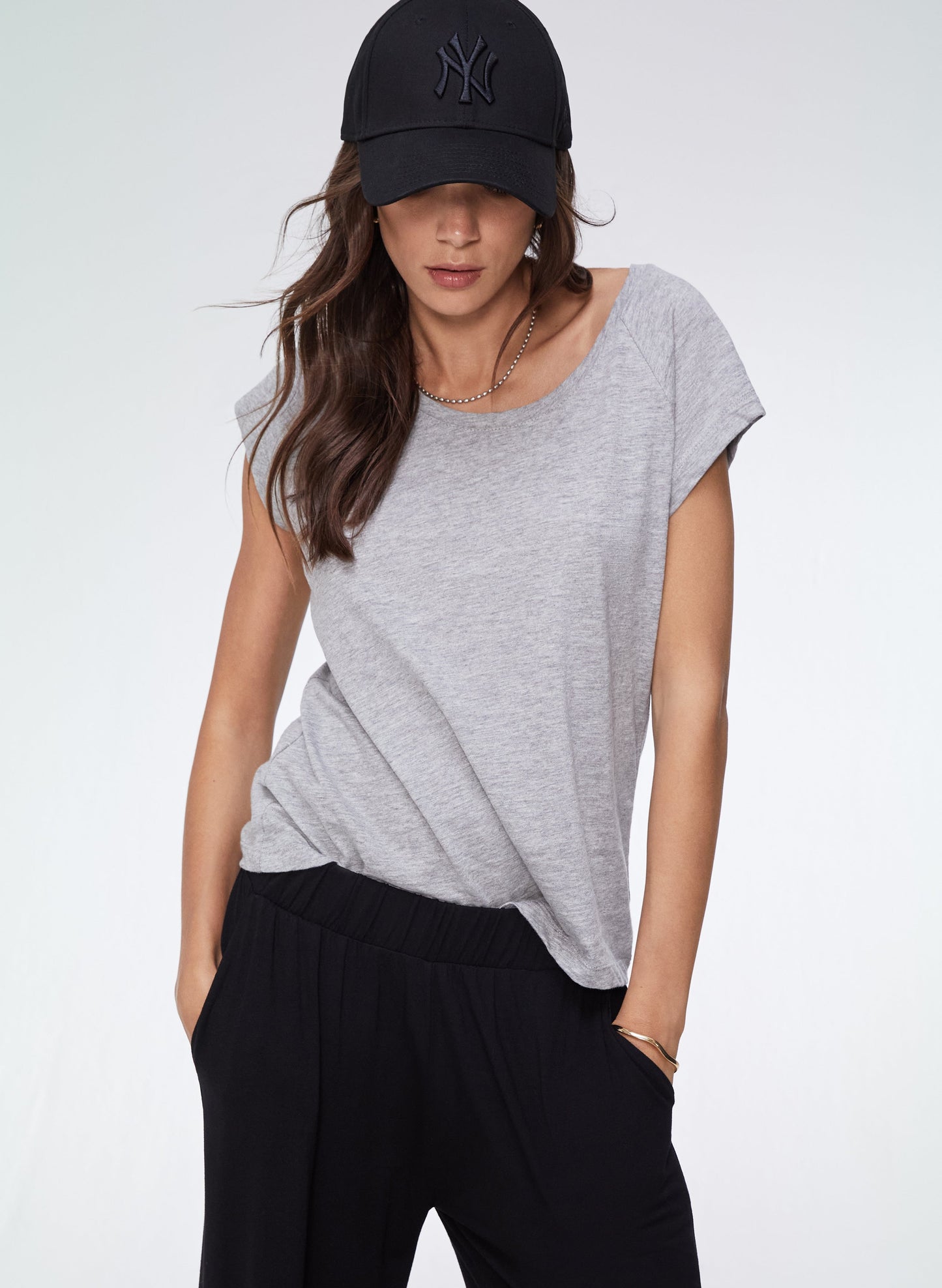 Catherine Organic Cotton Top / Grey Marl