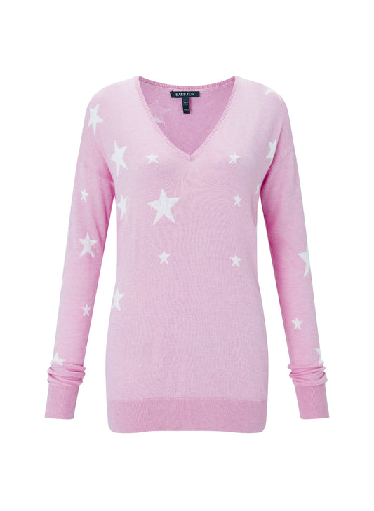 Loxley Intarsia Jumper Lilac with Off White Stars