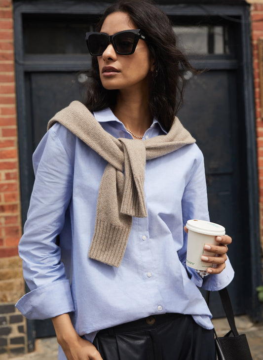 Oakleigh Organic Cotton Shirt Ice Blue