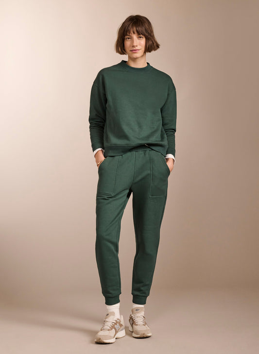 Sandra Organic Cotton & Kapok Blend Joggers Forest Green