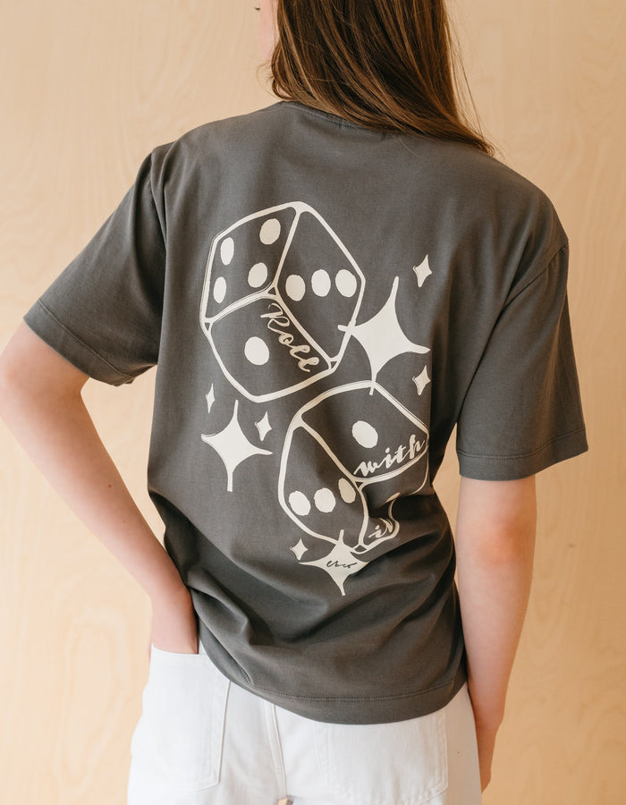 Cotton T-shirt - Charcoal Dice