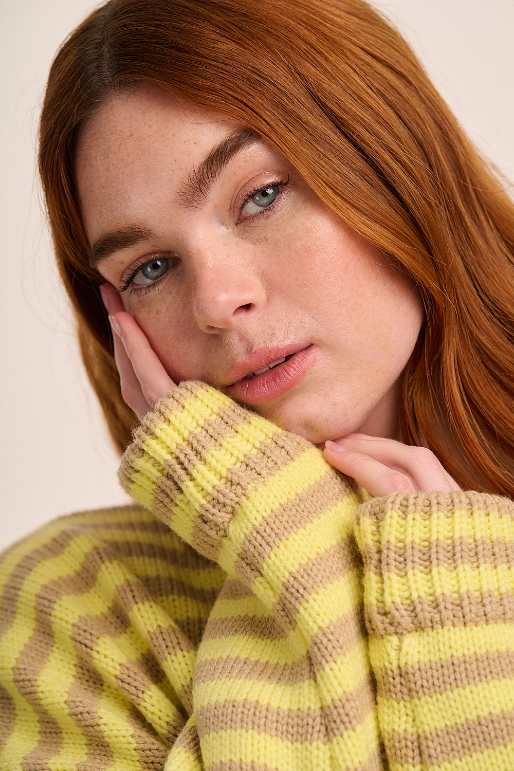 Tabby Stripe Jumper - Lemon