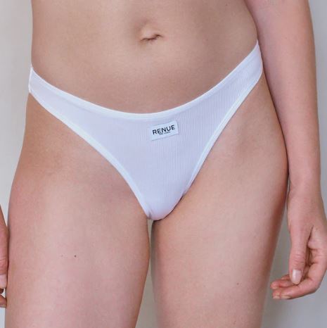 RENUE Tencel Ribbed Thong - White